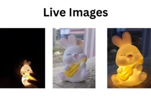 Cute Bunny Guitar LED Night Light Lamp – Soft Warm Glow Tabletop Light for Kids Room & Desk Decor